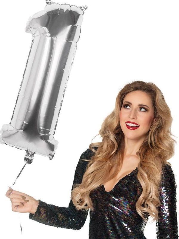 Xxl Zilveren Folieballon Cijfer 1