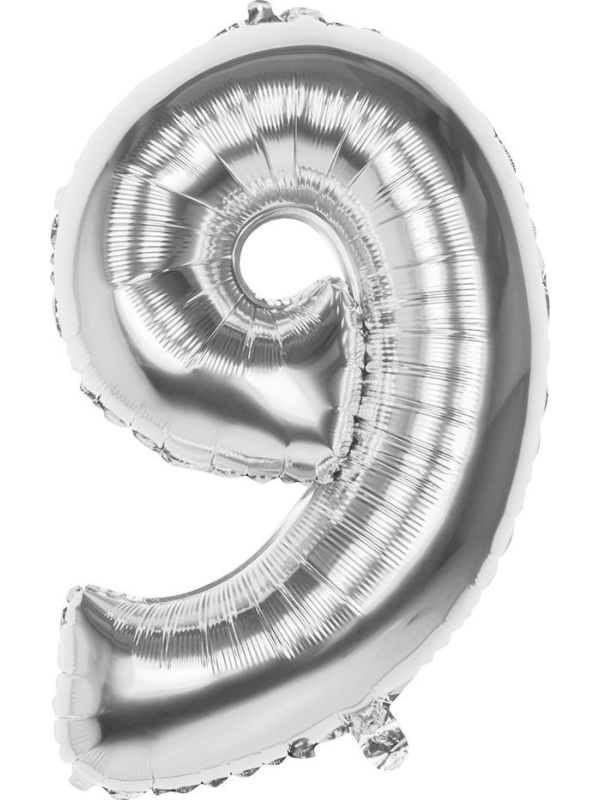 Xxl Zilveren Folieballon Cijfer 9