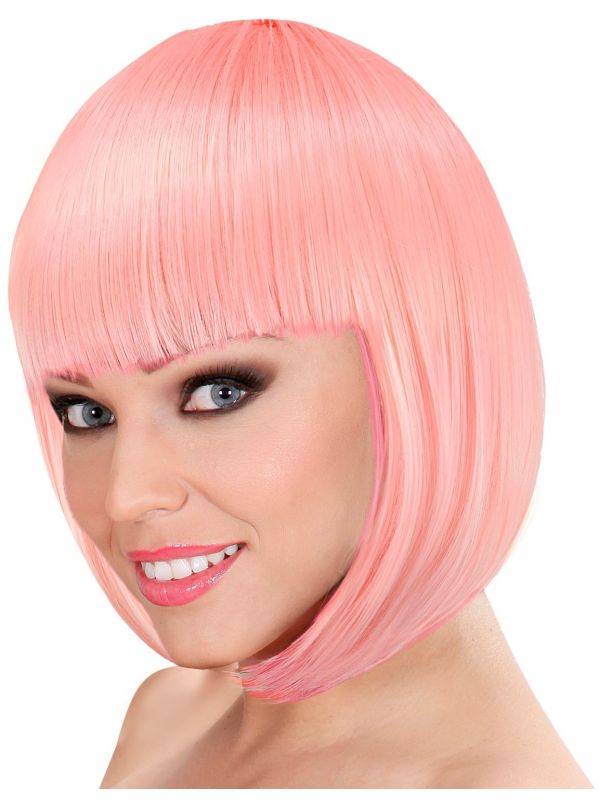 Zacht Roze Lou Lou Pruik