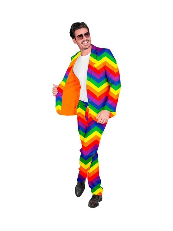 Zigzag Regenboog Kostuum Heren
