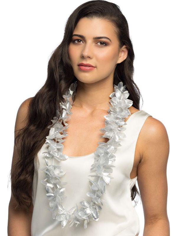 Zilveren Bloemen Hawaii Ketting