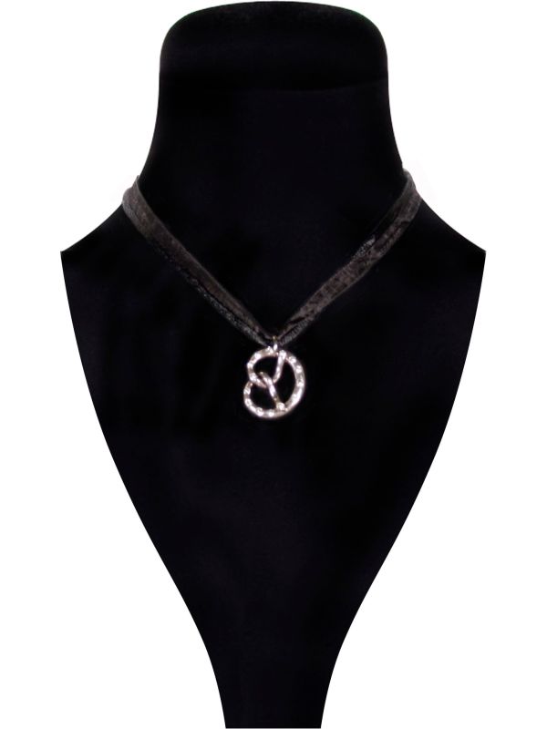 Zilveren Brezel Ketting Oktoberfest met Strass