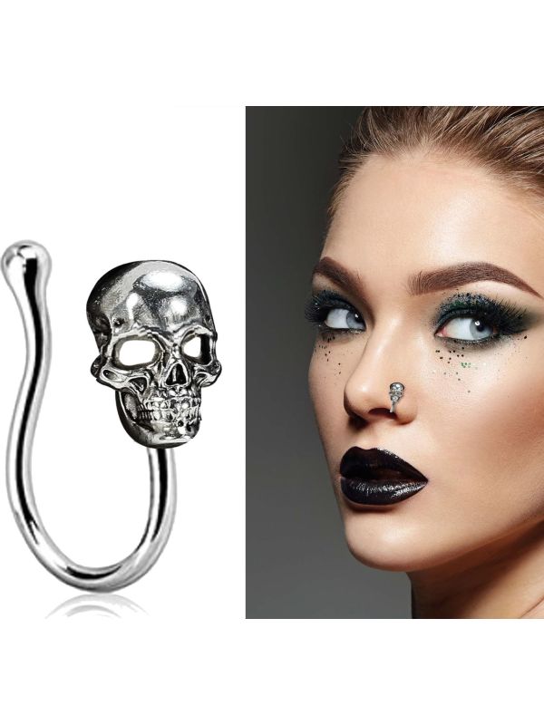 Zilveren Doodskop Neuspiercing