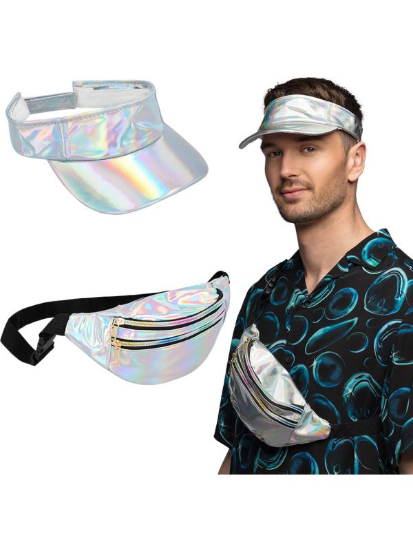 Zilveren Festival Accessoireset Petje Heuptasje