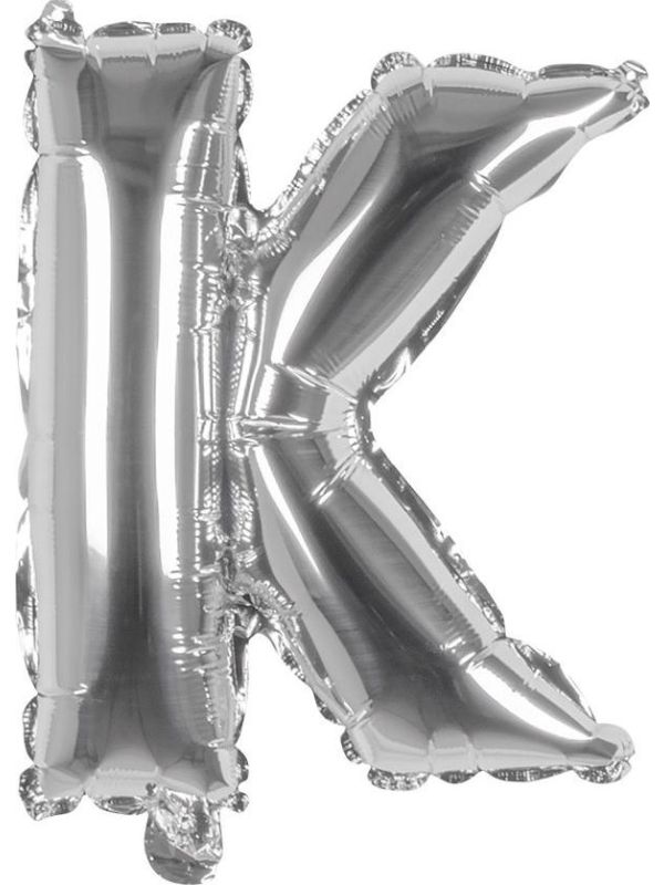 Zilveren Folieballon Letter K