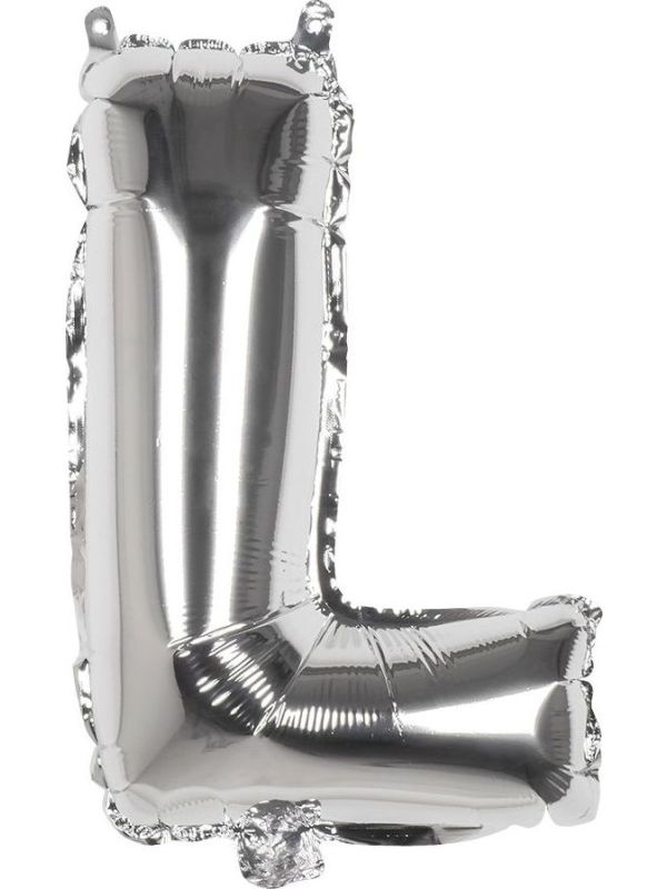 Zilveren Folieballon Letter L