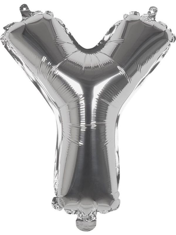 Zilveren Folieballon Letter Y