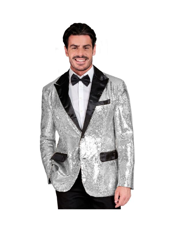 Zilveren Gala Colbert Pailletten Heren