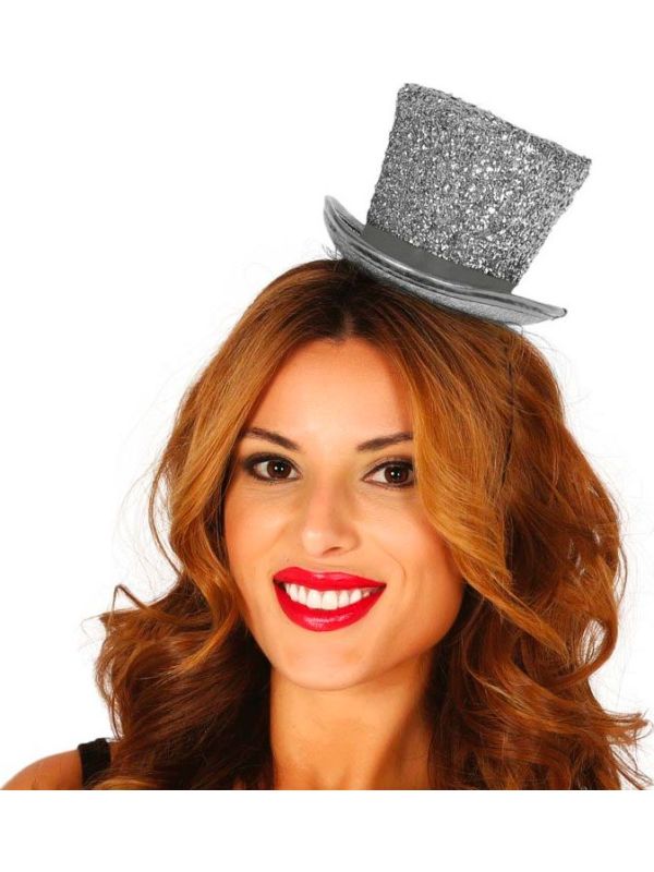 Zilveren Glamour Minihoed