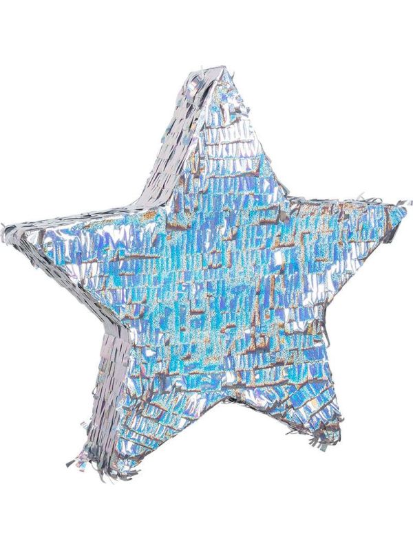 Zilveren Holografische Ster Piñata