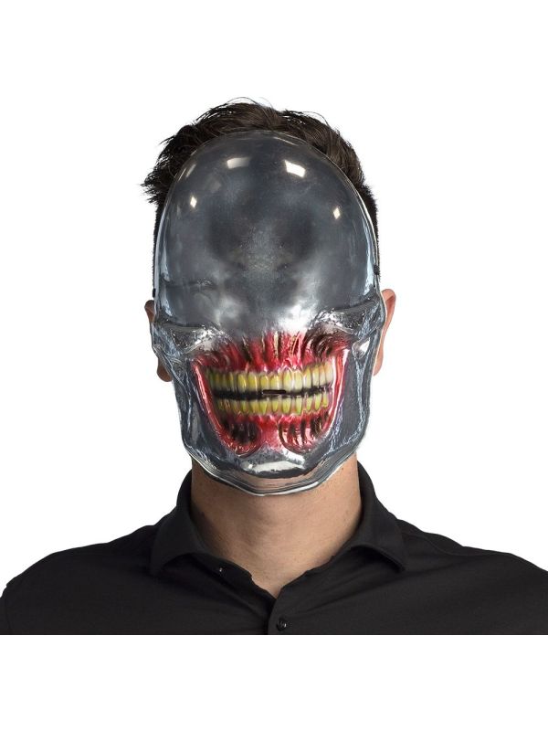 Zilveren Mirror Alien Gezichtsmasker Halloween