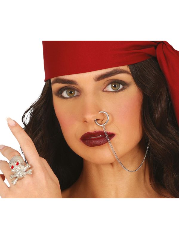 Zilveren Nep Neuspiercing met Ring Zilver