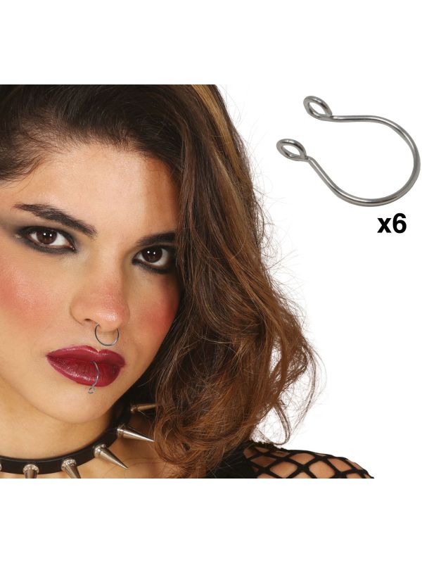 Zilveren Neppe Piercingset 6 St