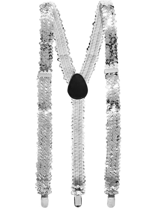 Zilveren Pailletten Bretels