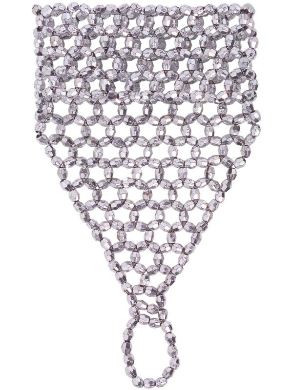 Zilveren Pareltjes Vingerhandschoen