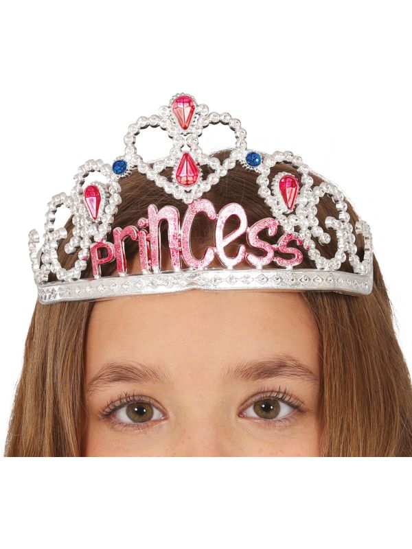 Zilveren Prinsessen Tiara met Edelstenen Kinderen