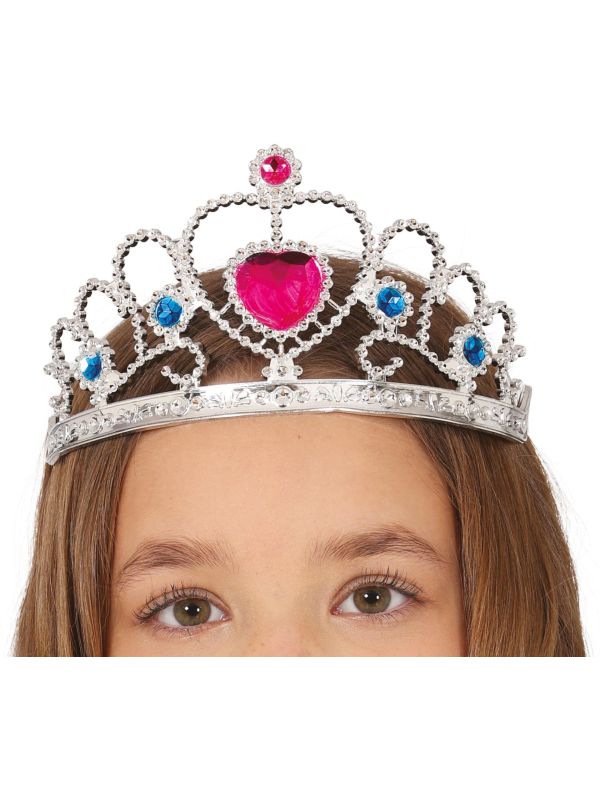 Zilveren Prinsessen Tiara Rood Hart Kinderen
