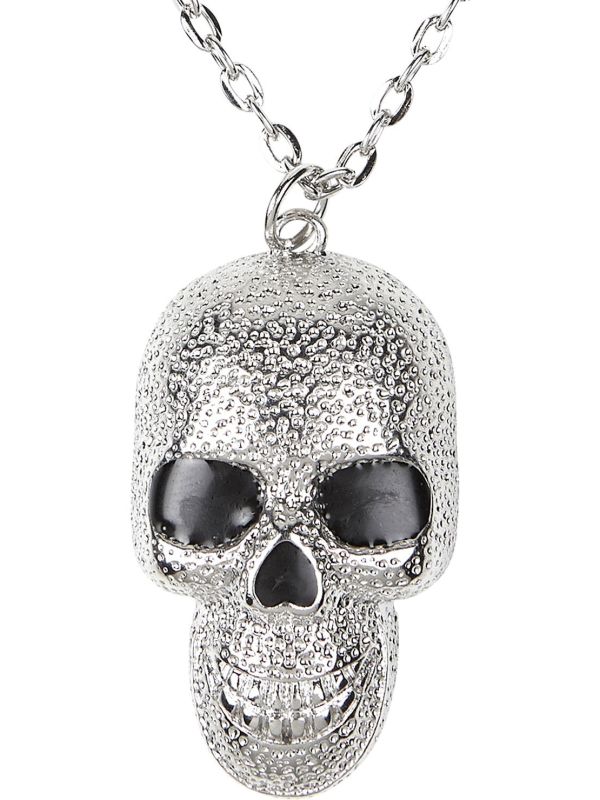 Zilveren Schedel Halloween Ketting
