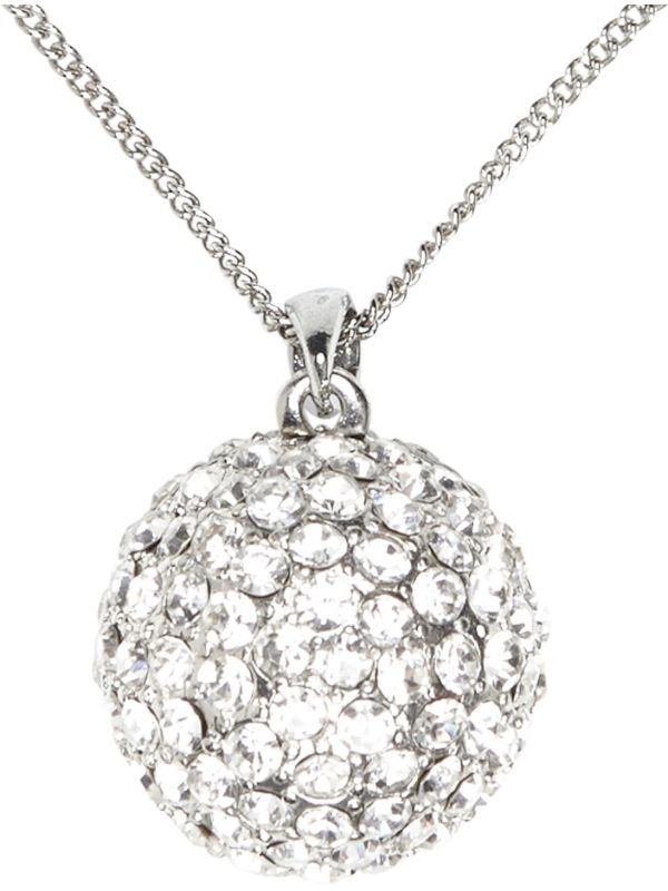 Zilveren Strass Bol Ketting