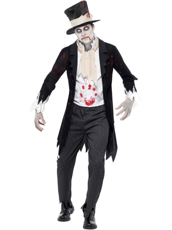 Zombie Bruidegom Outfit Zwart