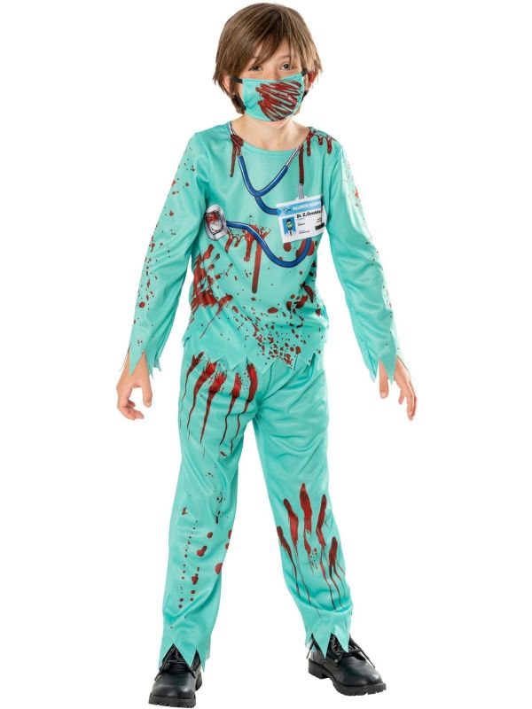 Zombie Dokter Kostuum Kind Blauw