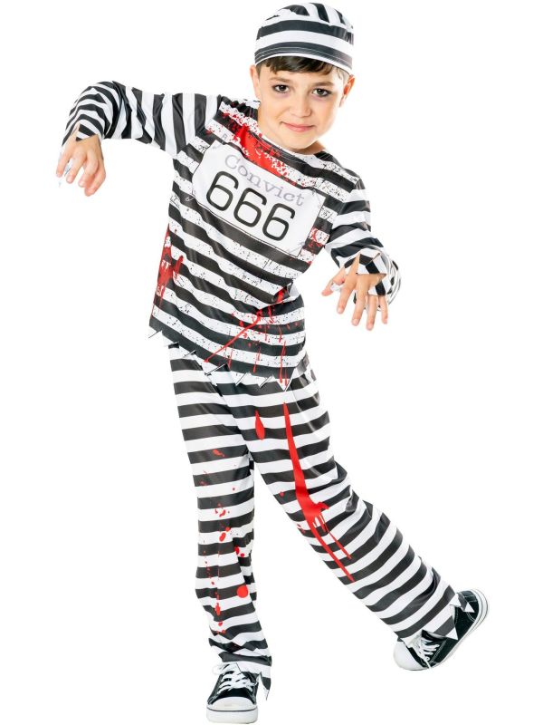 Zombie Gevangene Kostuum Kind Zwart-Wit