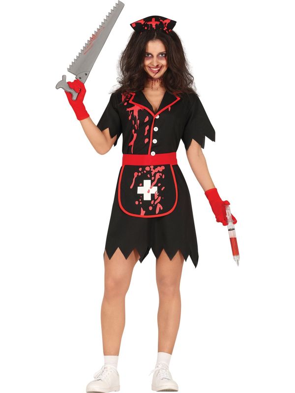 Zombie Zwarte Zuster Jurk Dames