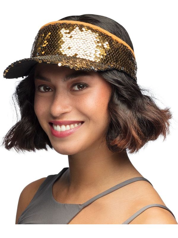 Zonneklep met Gouden Pailletten