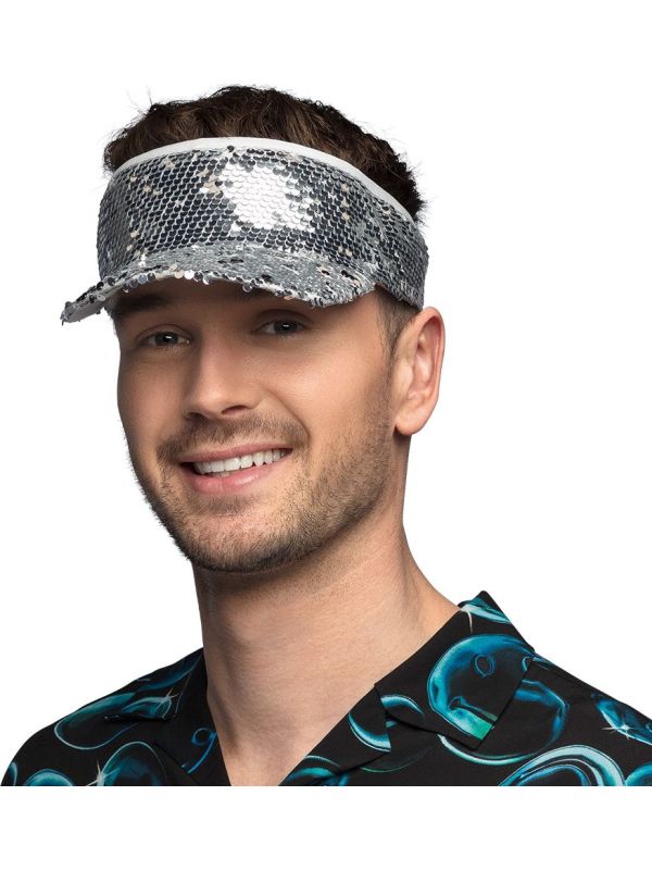 Zonneklep met Zilveren Pailletten