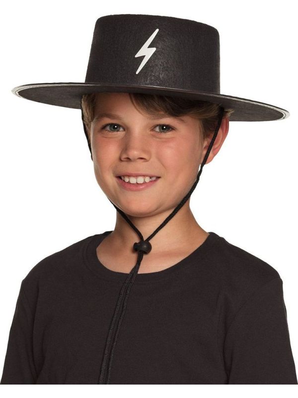 Zorro Bandiet Zwarte Hoed Kind