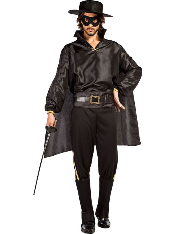 Zorro Kostuum Heren Zwart Boland