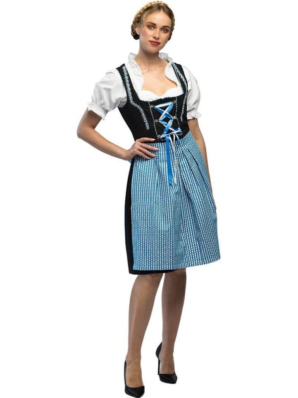 Zwart Blauwe Oktoberfest Dirndl