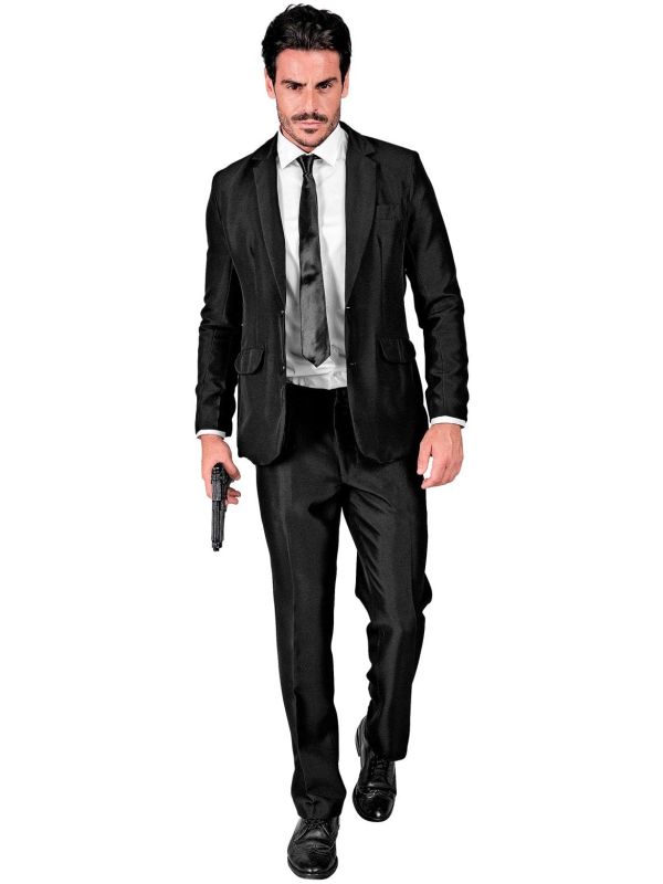 Zwart Feest Pak Bodyguard Heren