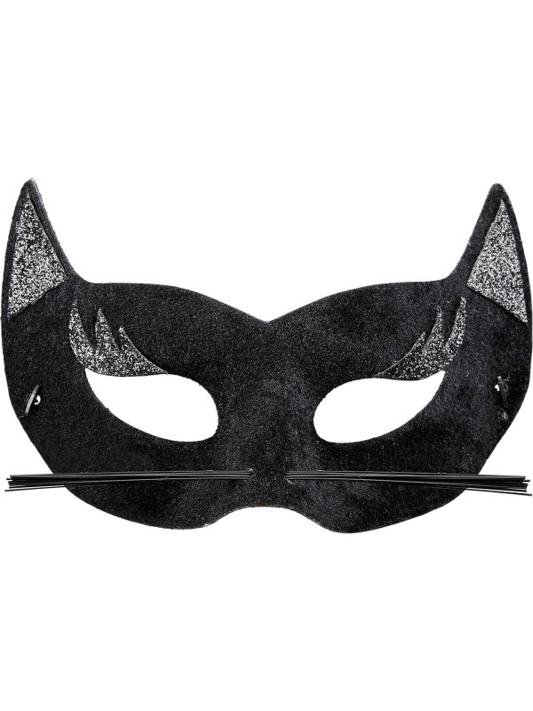 Zwart Fluwelen Panter Oogmasker