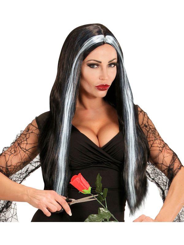 Zwart Grijze Heksen Pruik