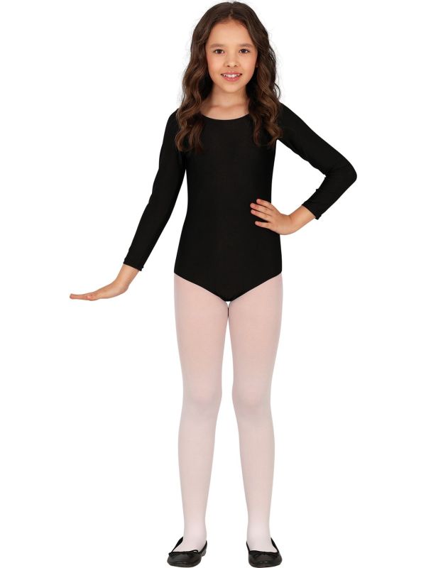 Zwart Lange Mouwen Leotard Kind