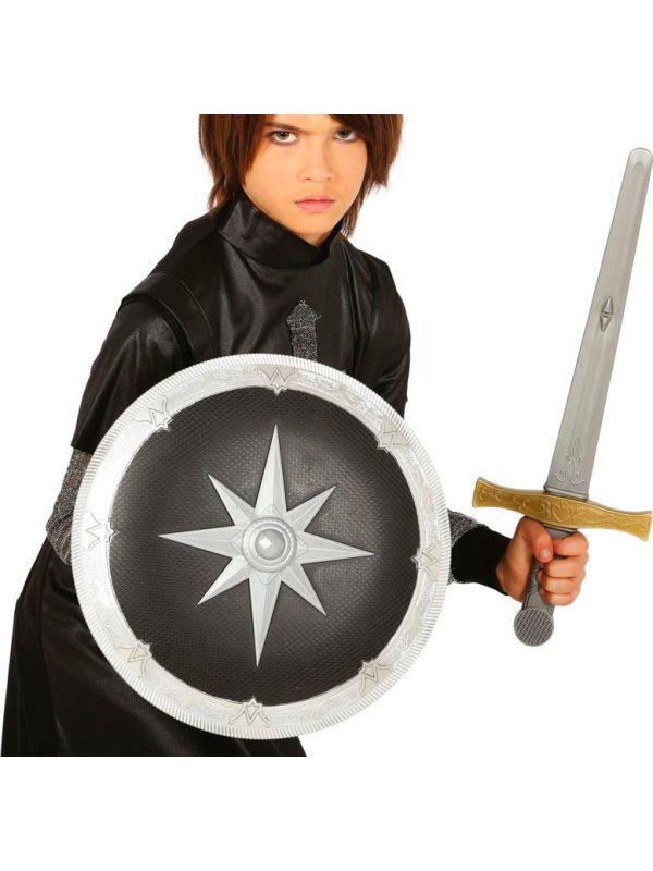 Zwart Middeleeuws Schild met Zwaard