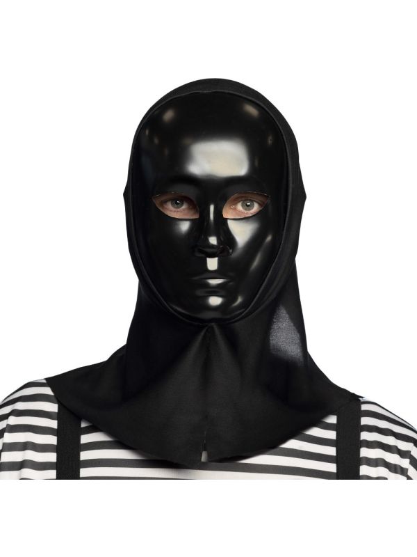 Zwart Mime Masker met Kap