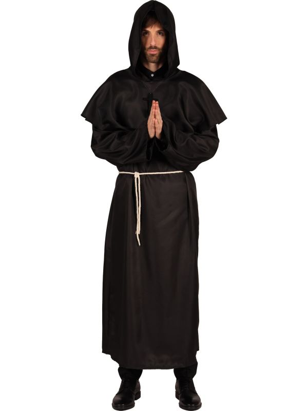 Zwart Monnik Kostuum Heren Halloween
