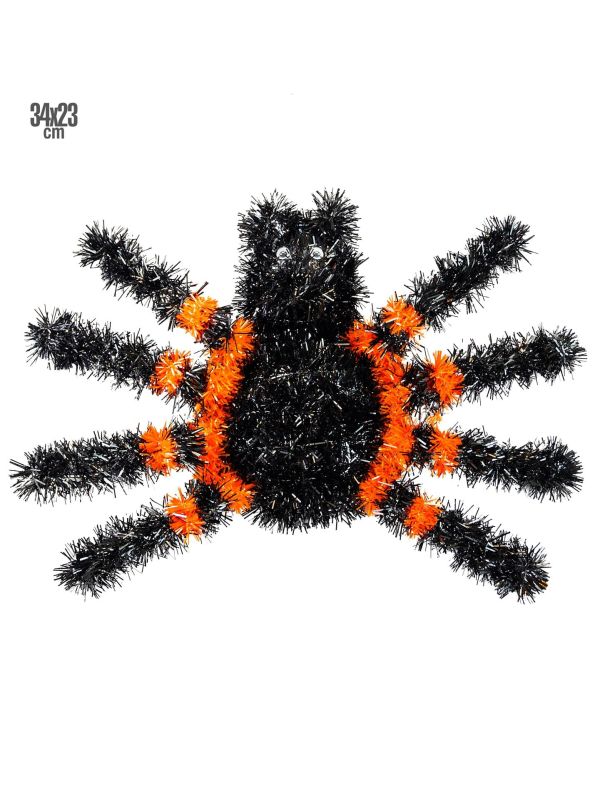 Zwart Oranje Tinsel Spider Poster Wanddecoratie
