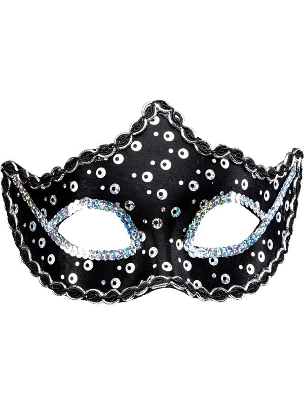 Zwart Pailletten Rialto Oogmasker