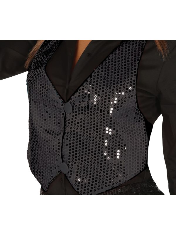 Zwart Pailletten Vest Dames