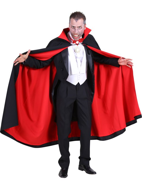 Zwart Rode Dracula Cape Lang Halloween Vampier