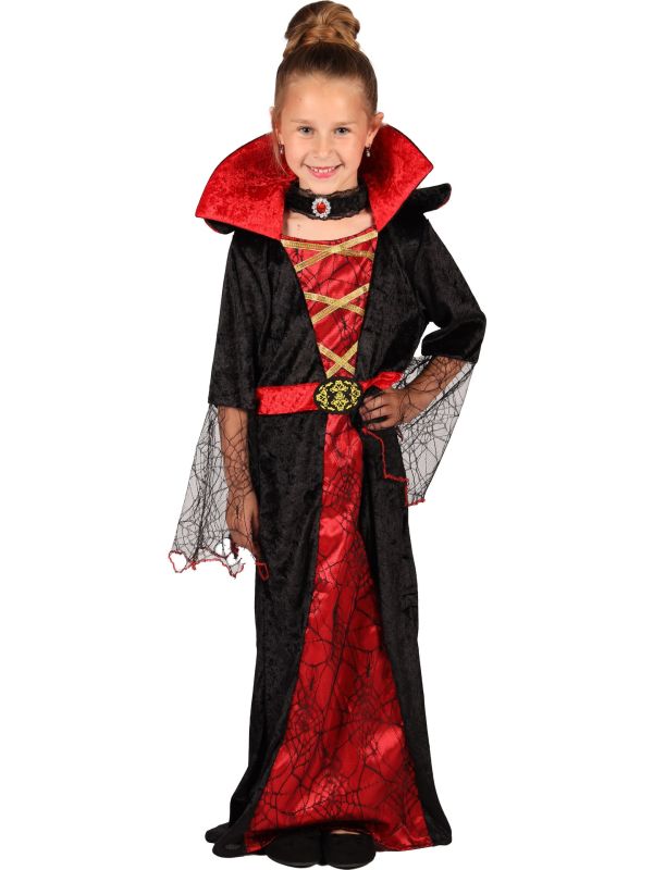 Zwart Rode Vampier Jurk Meisjes Halloween
