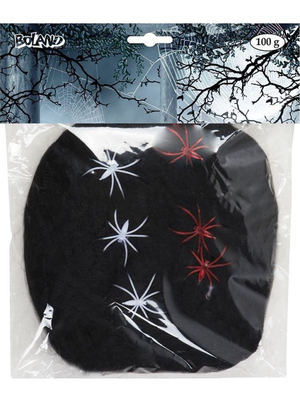 Zwart Spinrag met 6 Spinnen
