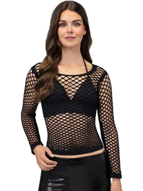 Zwart Visnet Shirt Dames Festival
