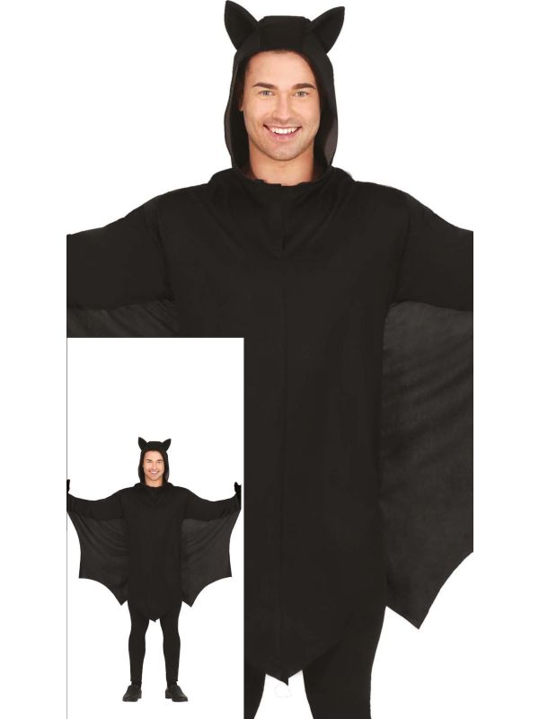 Zwart Vleermuis Kostuum Heren