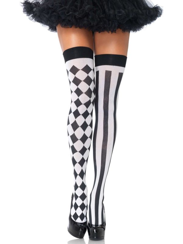 Zwart Witte Harlekijn Kousen