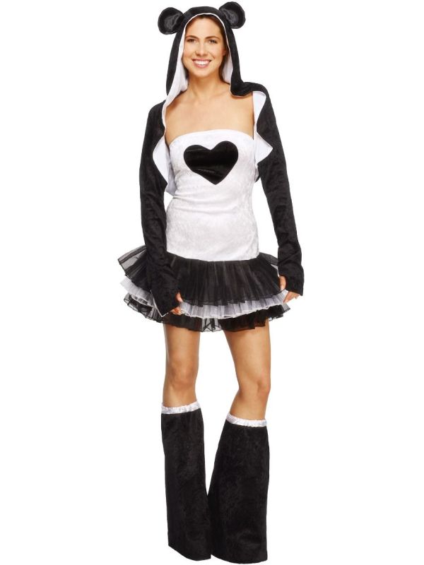 Zwart Witte Harten Panda Outfit