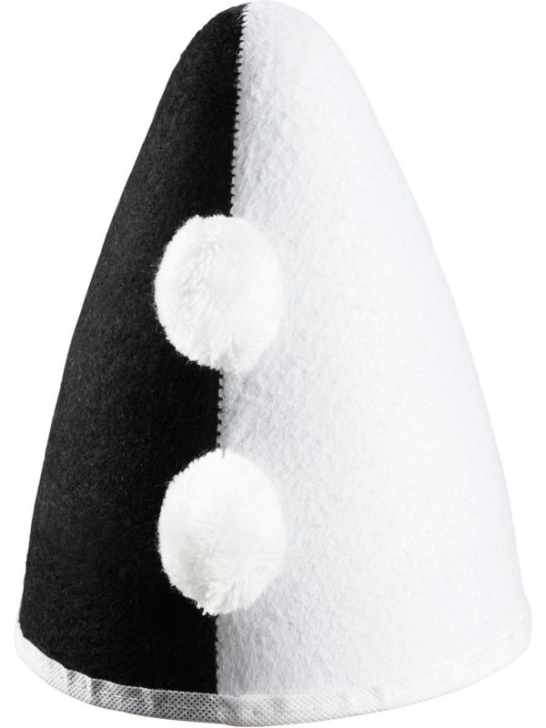 Zwart Witte Pierrot Hoed Kind